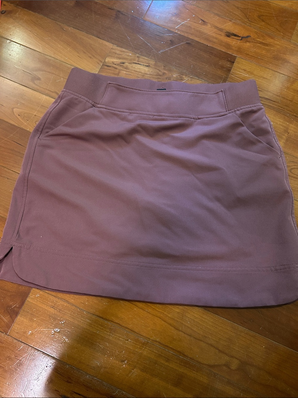 Women's Mauve Skirt with Elastic Waistband and built-in shorts